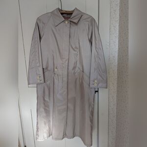 🩷 Forecaster of Boston Beige Silver Rain Coat USA Vintage Maxi Classic 8